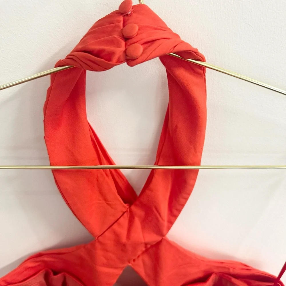 Cinq a Sept Red Halter Maxi Dress - Picture 4 of 6